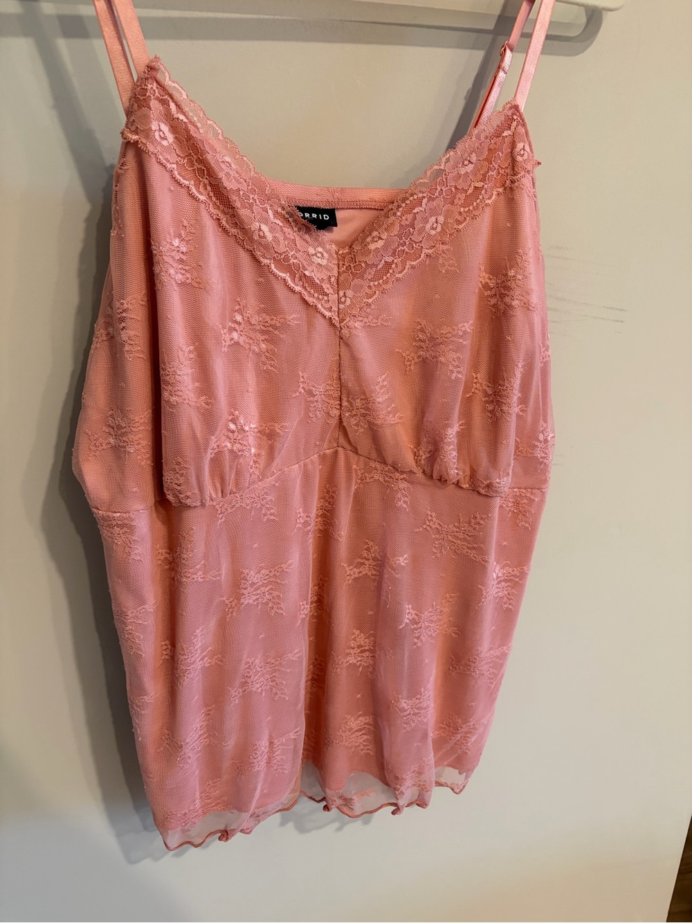 Torrid pink lace cami